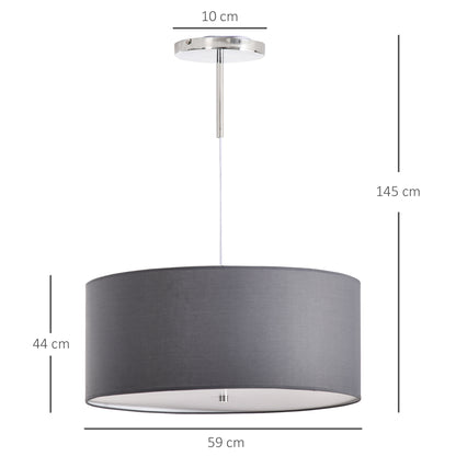 Pendant Lights for Living Room, Simple Stylish, Three Lighting Modes Metal Base for Home Office Grey