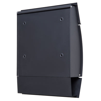 Lockable Mail Box, Wall-mounted, Steel-Black