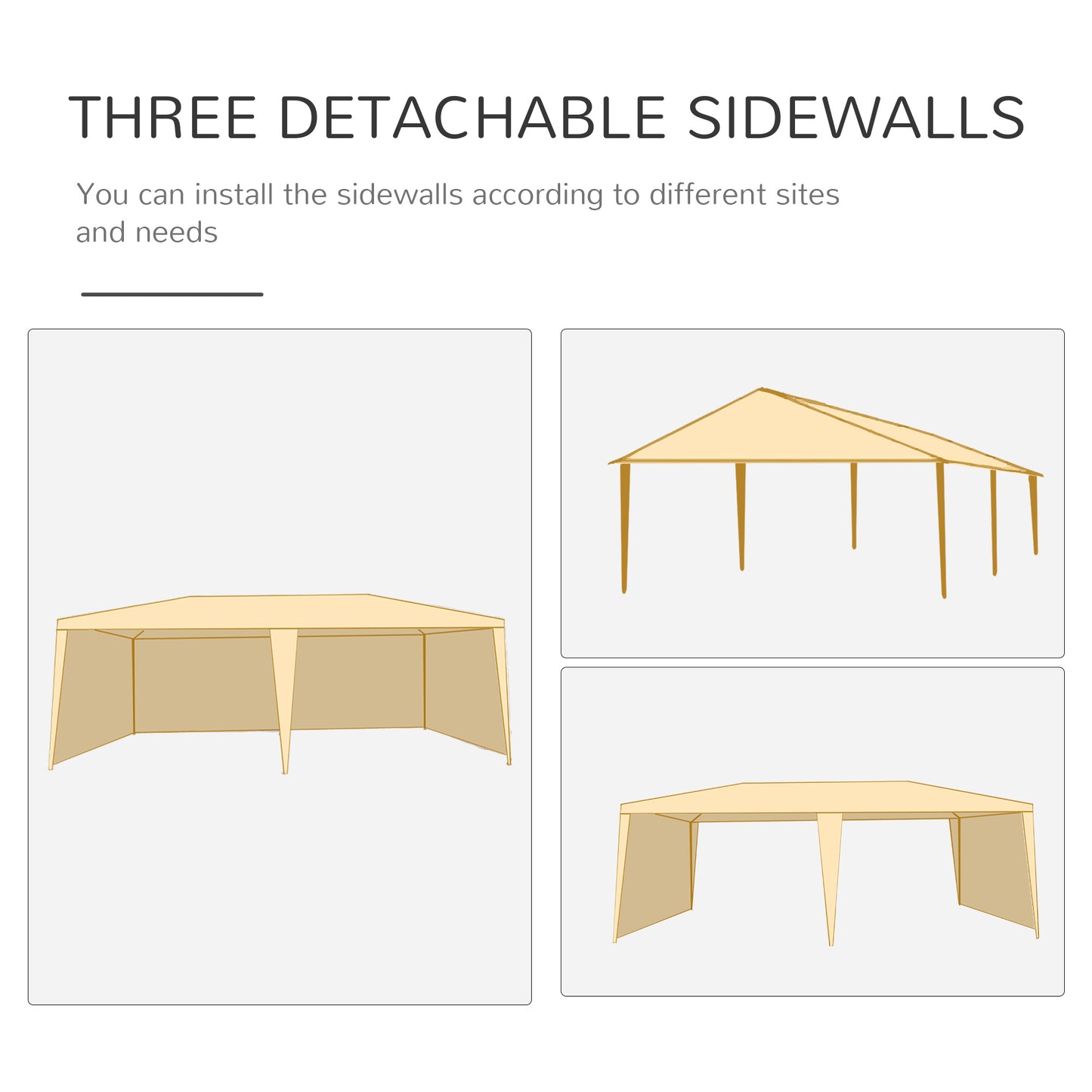 6x3 m Gazebo Canopy-White