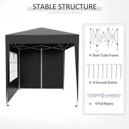 2 x 2m Pop Up Gazebo-Black