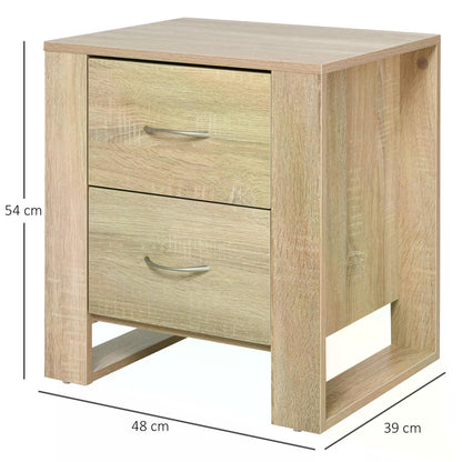 Particle Board 2-Drawer Bedside Table Night Stand White