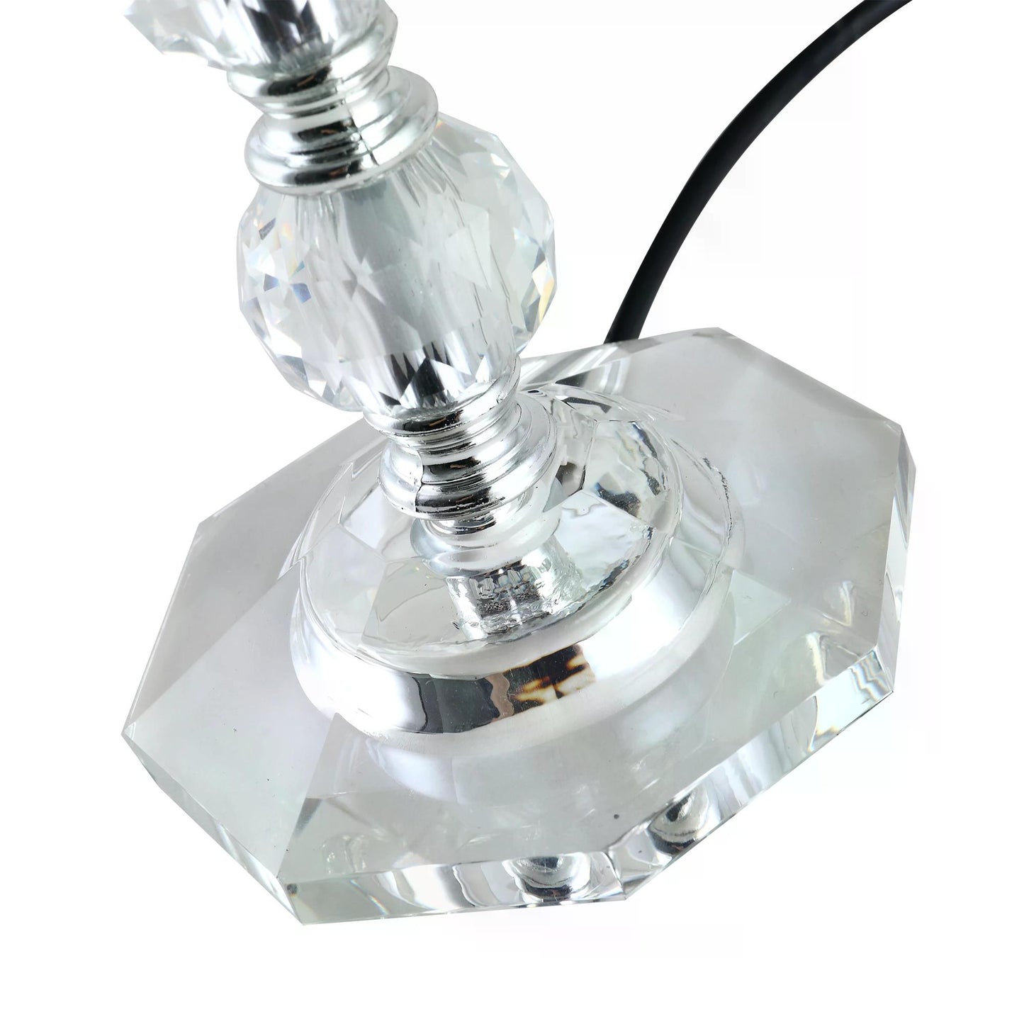 Crystal Glass Bedside Table Lamp Grey