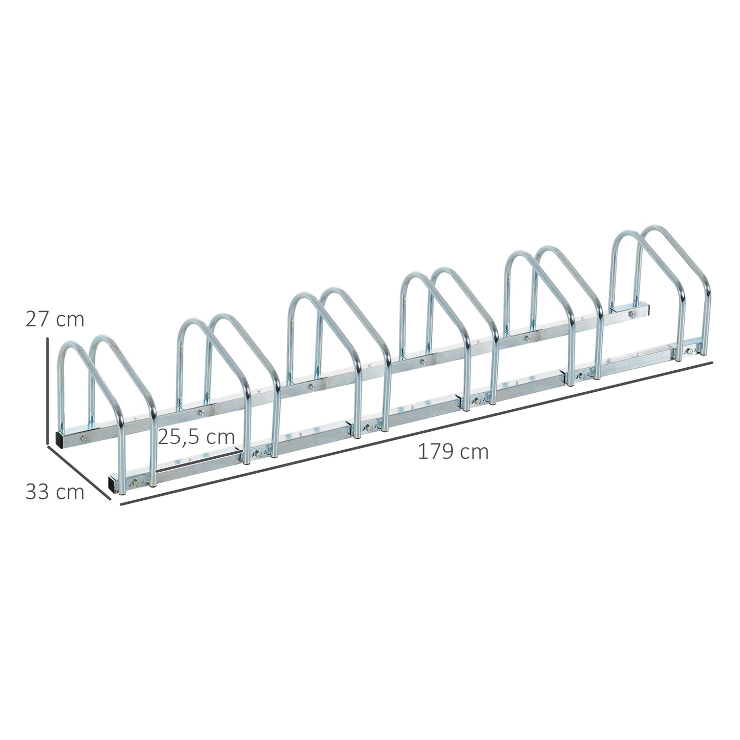 6-Bike Floor Parking Stand Silver