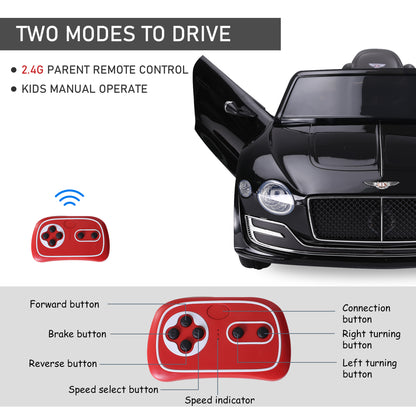 Childrens Electric Ride on Car, 6V Battery PP Licensed Bentley Black