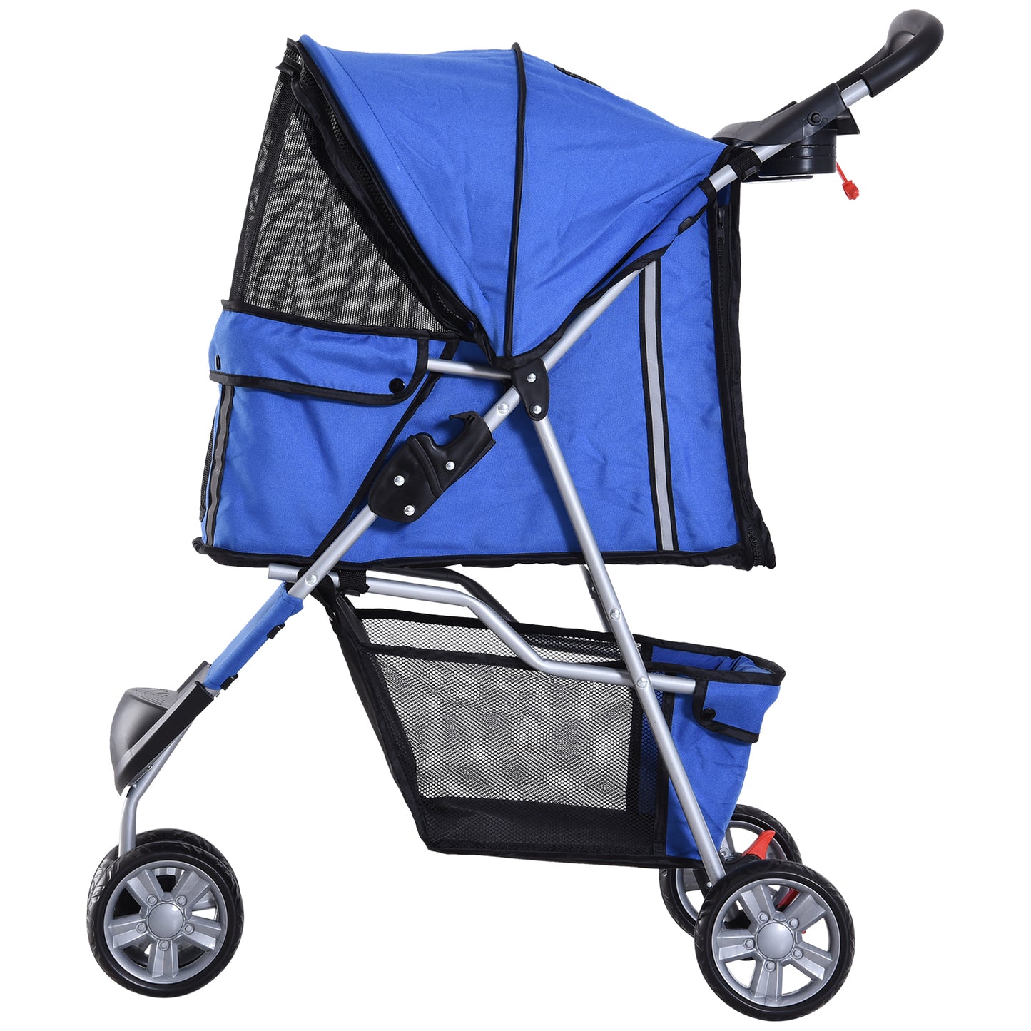 Cat Stroller Pram  Pushchair, Foldable, W/Three Wheels-Blue