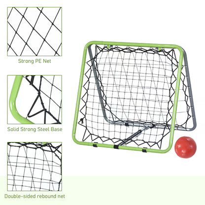 Football Training Net, Soccer Kickback Target Goal Both Side Rebounder Net, Adjustable Angle Goal Training Set for Kids