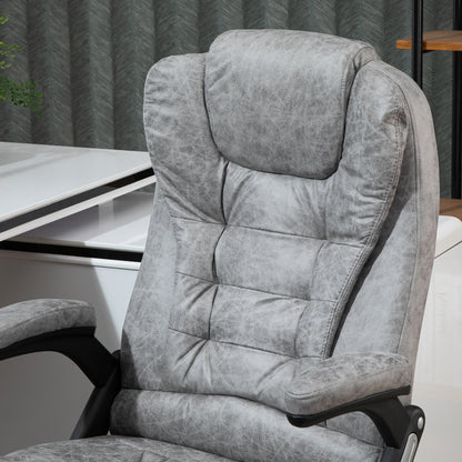 High Back Office Desk Chair, 135° Reclining, with Adjustable Height, Grey