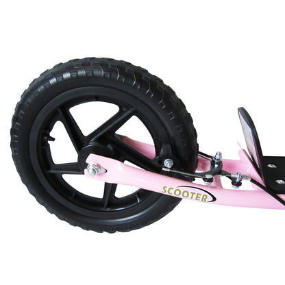 Big Wheel Scooter, Bicycle Scooter, for Kids, Ride On 12" EVA Tyres, Pink