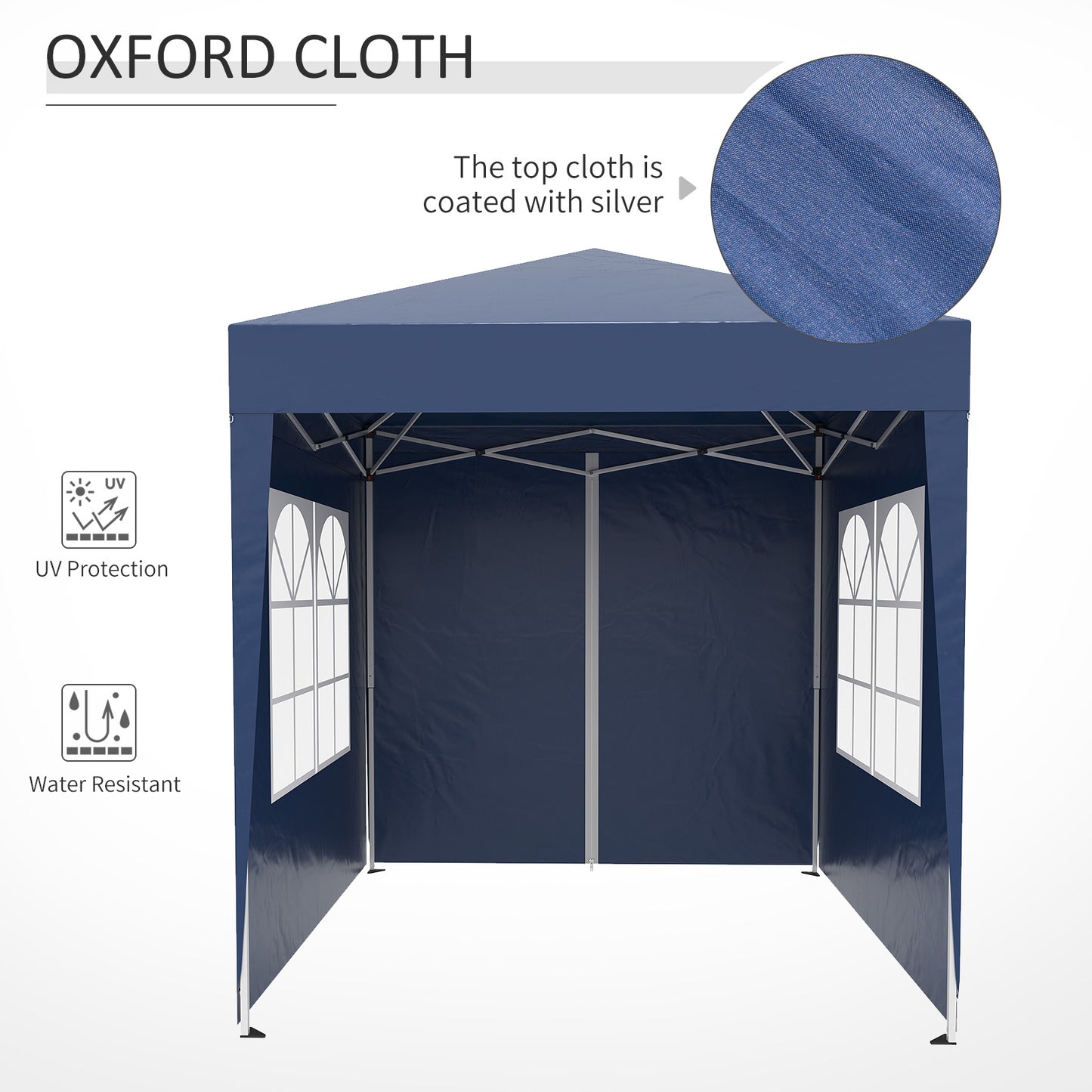 Pop Up Gazebo, 2x2 m-Blue