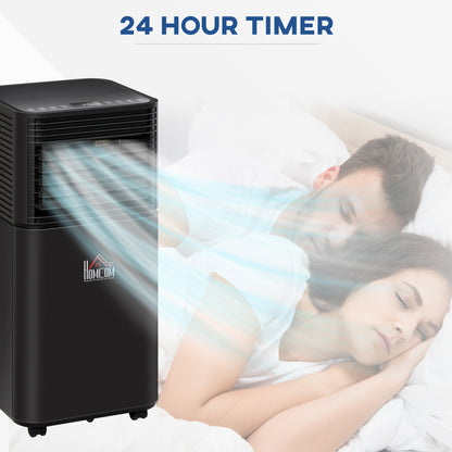 Small Room Air Conditioner, 560W Compact Portable Mobile Cooling Dehumidifying Ventilating w/ Fan Remote LED Display