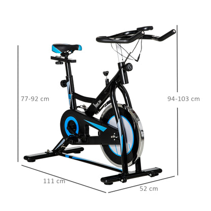 Stationary Exercise Bike, 8kg Flywheel Indoor Cycling Workout Fitness Bike Adjustable Resistance Cardio Exercise Machine Black