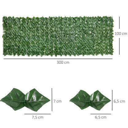 Artificial Plant Wall, 3x1 m-Dark Green