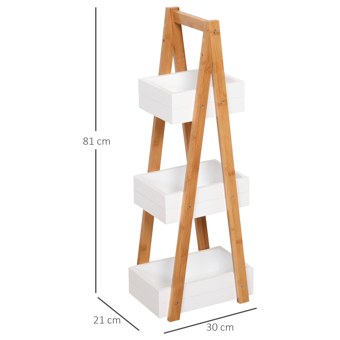 Bathroom A-Shape Rack, 3-Tier-Bamboo