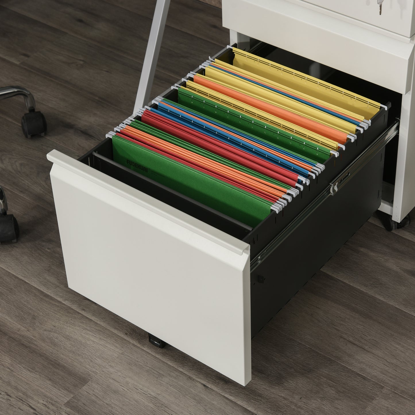 Office Storage Cabinets Mobile Filing Cabinet Lockable Meta with 3 Drawers and Anti-tilt Design