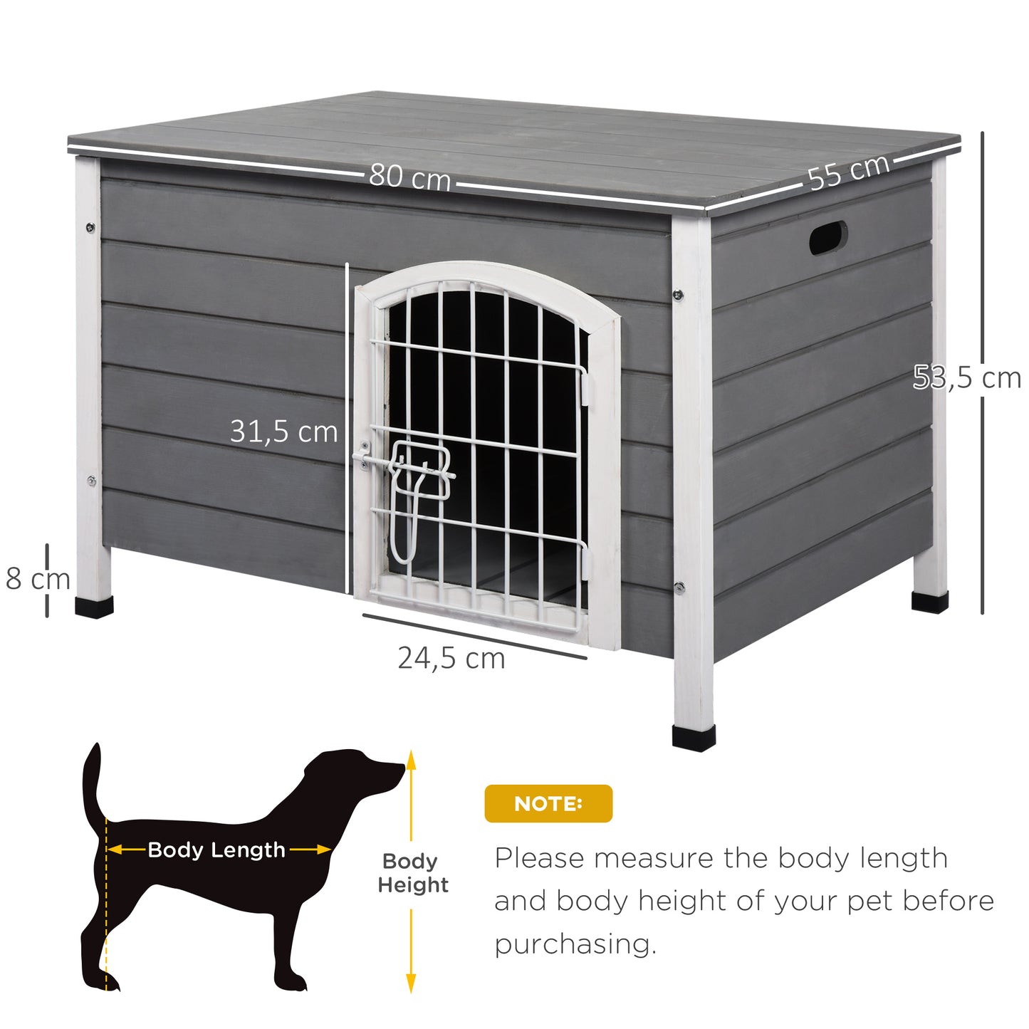 Indoor Dog Kennels, Wooden, Wire Door with Lock with Openable Top Removable Bottom Gray