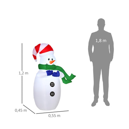 Inflatable Christmas Snowman 120 cm W/LED Lights