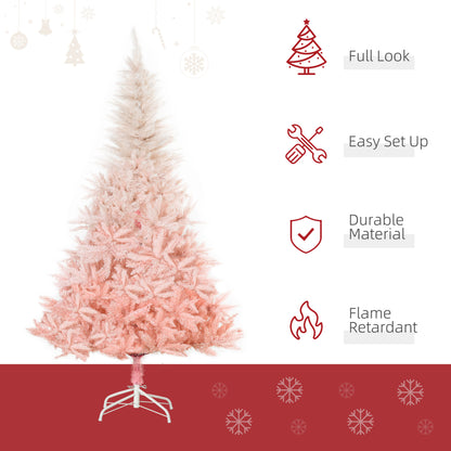 6ft Pink Christmas Tree, Holiday Home Decoration with Metal Stand, Automatic Open