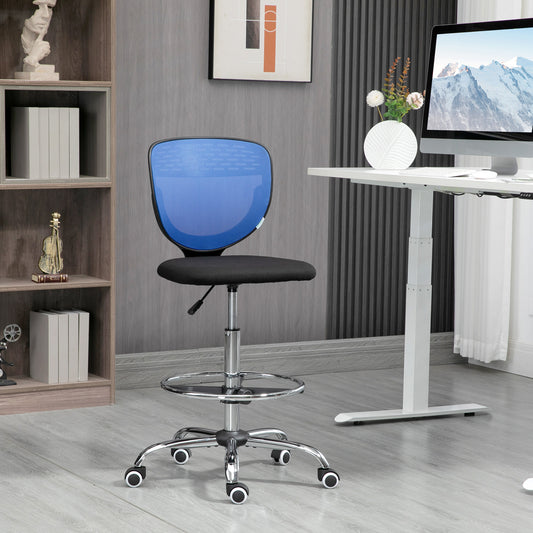 Vinsetto Standing Desk Chair, with Lumbar Support, Dark Blue 