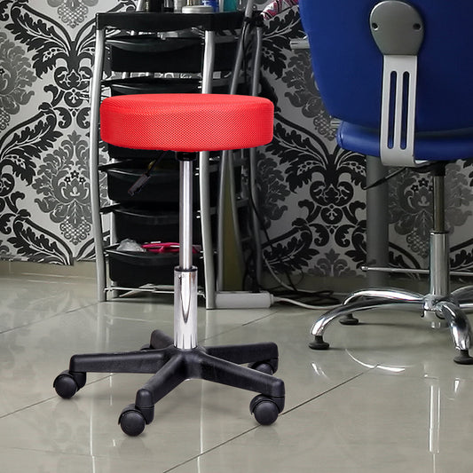 HOMCOM Salon Spa Swivel Stool-Red, White, Black 