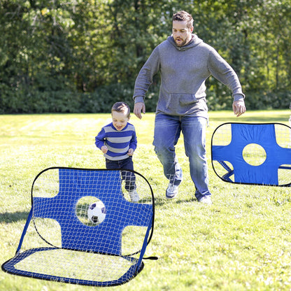 HOMCOM Pop up Goals, Small Football Net, for Kids Backyard Outdoor Sports and Practice 