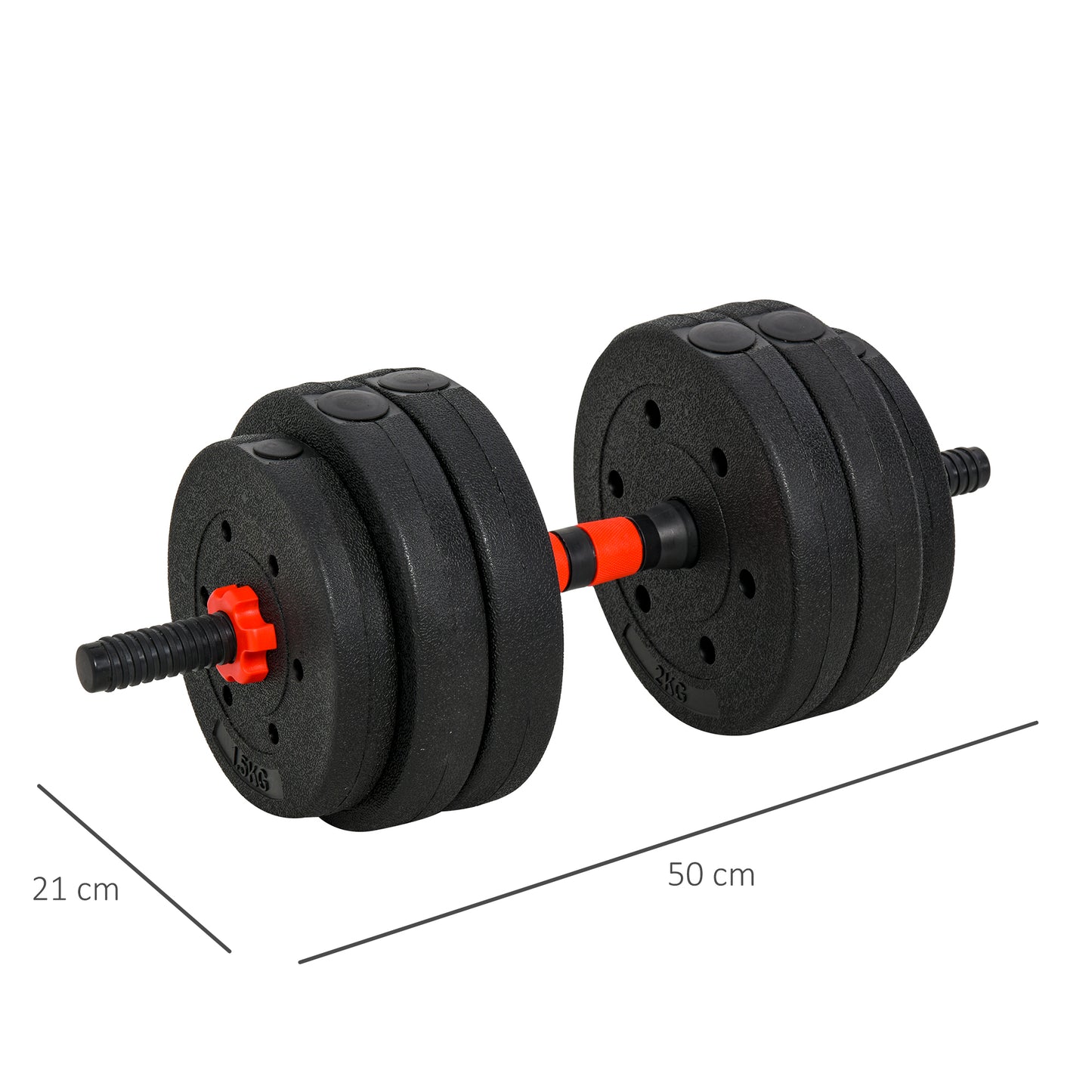 25kg 2 IN 1 Adjustable Dumbbells Weight Set, Dumbbell Hand Weight Barbell for Body Fitness, Lifting Training