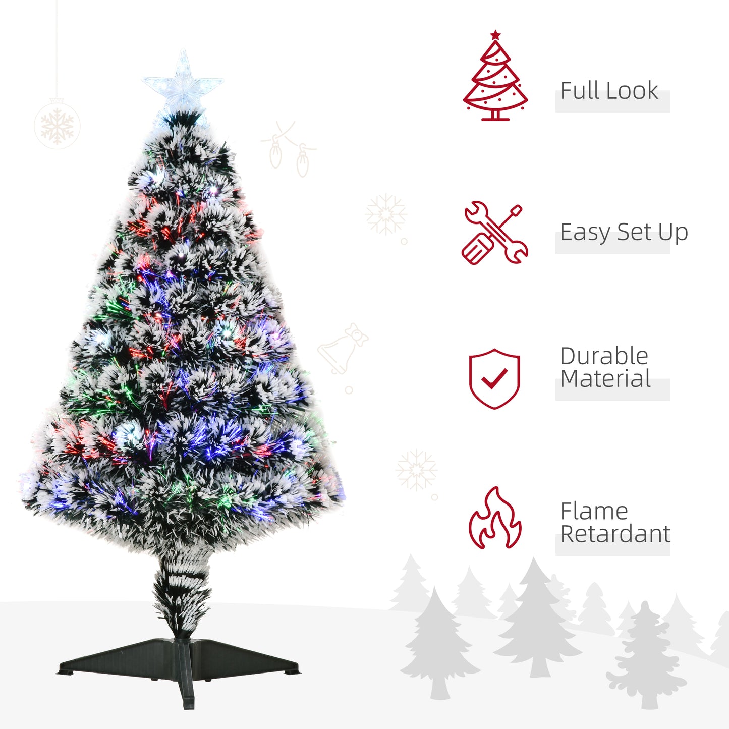 3ft Prelit Christmas Tree, Small Christmas Tree, Snowy