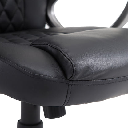 Homcom Black Leather Desk Chair, w/ Rocking Function, Adjustable Height