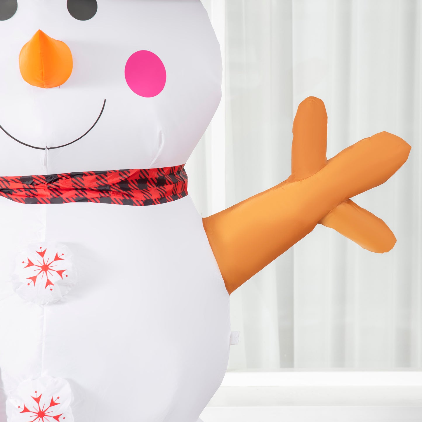 6ft Inflatable Snowman, Outdoor Indoor Christmas Decoration for Lawn with Hat Scarf LED Lights