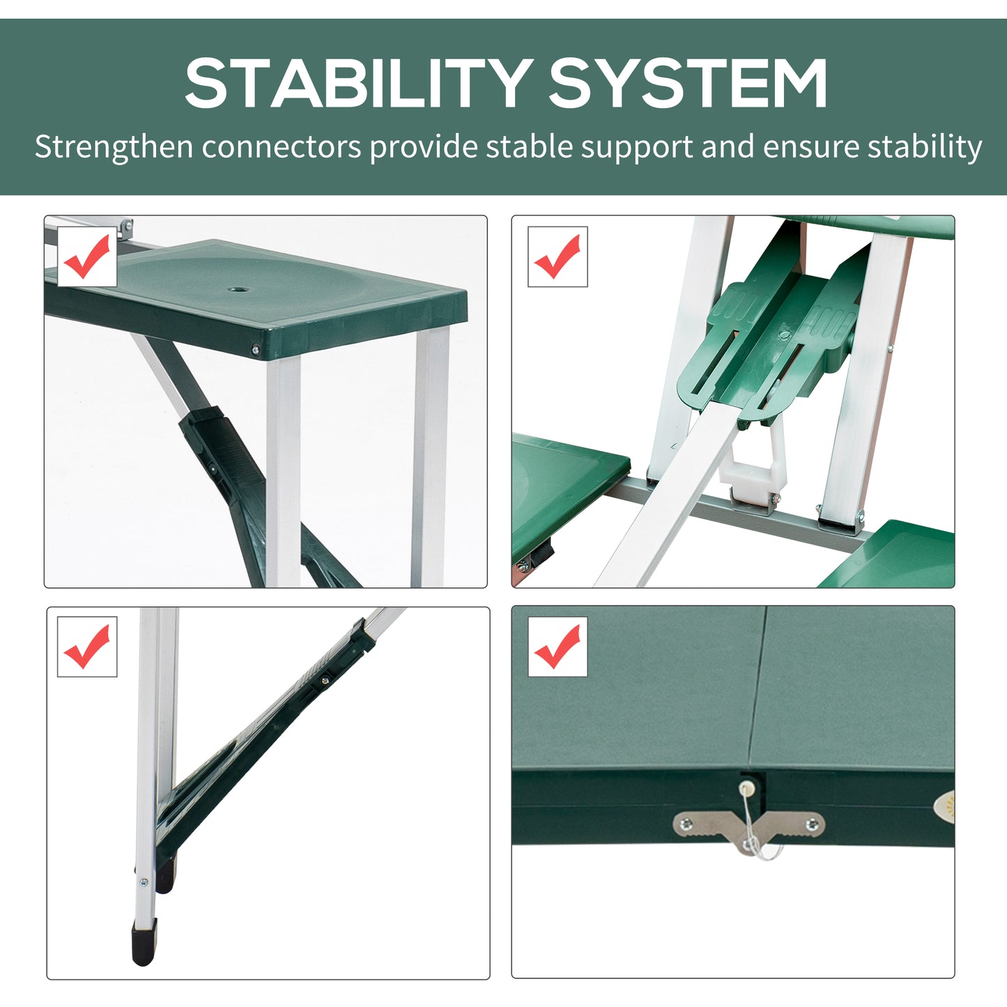 Foldable Picnic Table Set - Green