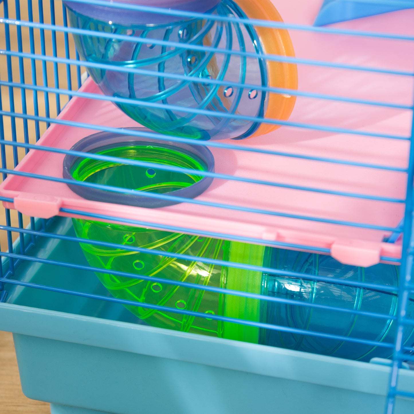 Hamster Metal 5-Tier Cage w/ Tunnels Multiple Platforms Blue