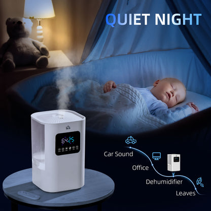 6L Warm Cool Mist Humidifiers for Bedroom, Air Humidifiers with Remote, LED Display, Quiet Operation with Auto Mode, White