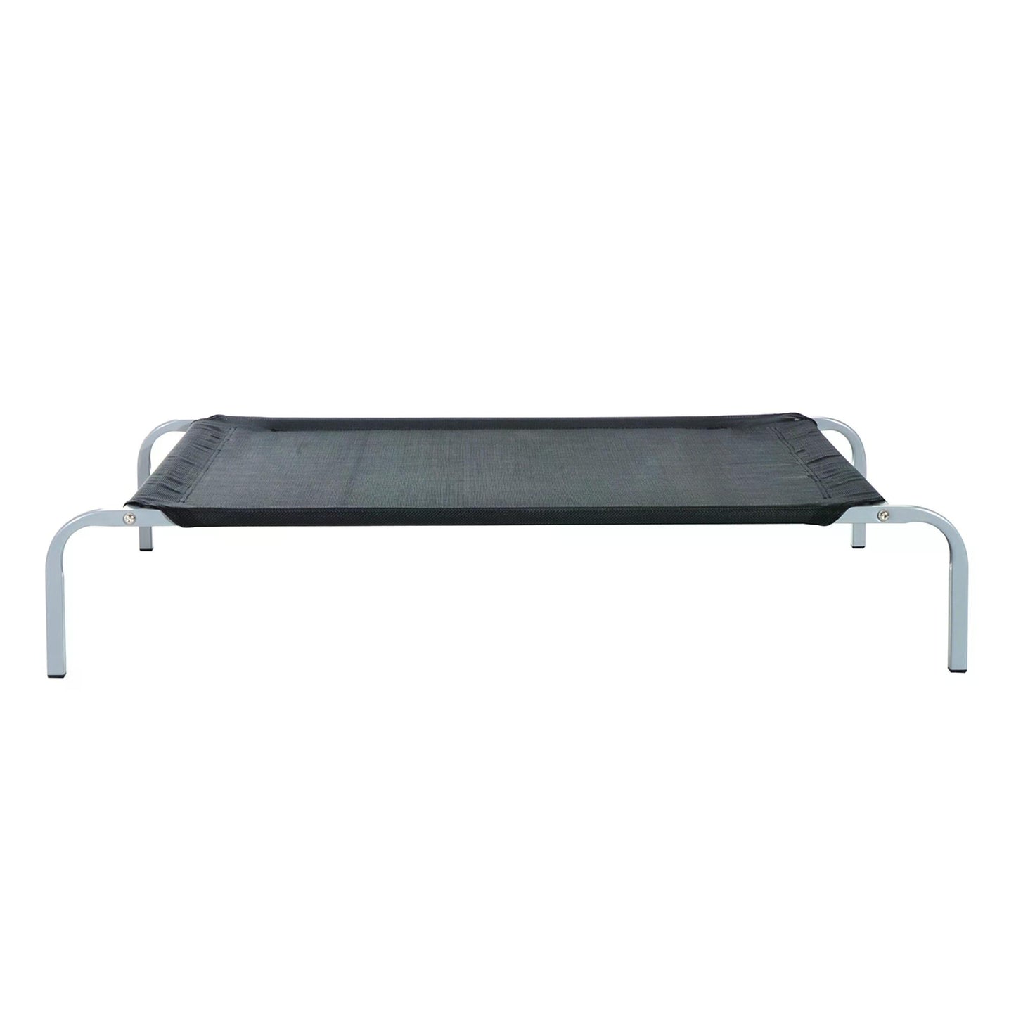 Elevated Pet Bed Portable Camping Raised Dog Bed w/ Metal Frame Black (Small)