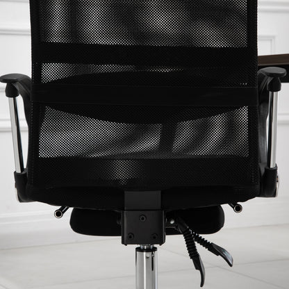 High Back Office Chair Ergonomic Mesh with Footrest Reclining Lumbar Support Headrest Black