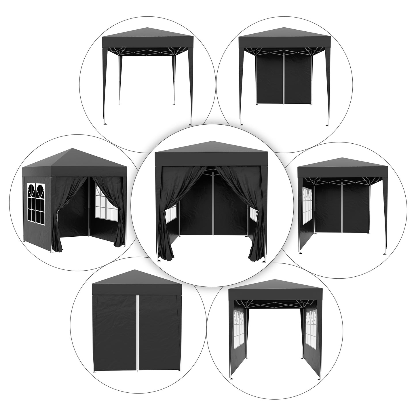 2 x 2m Pop Up Gazebo-Black