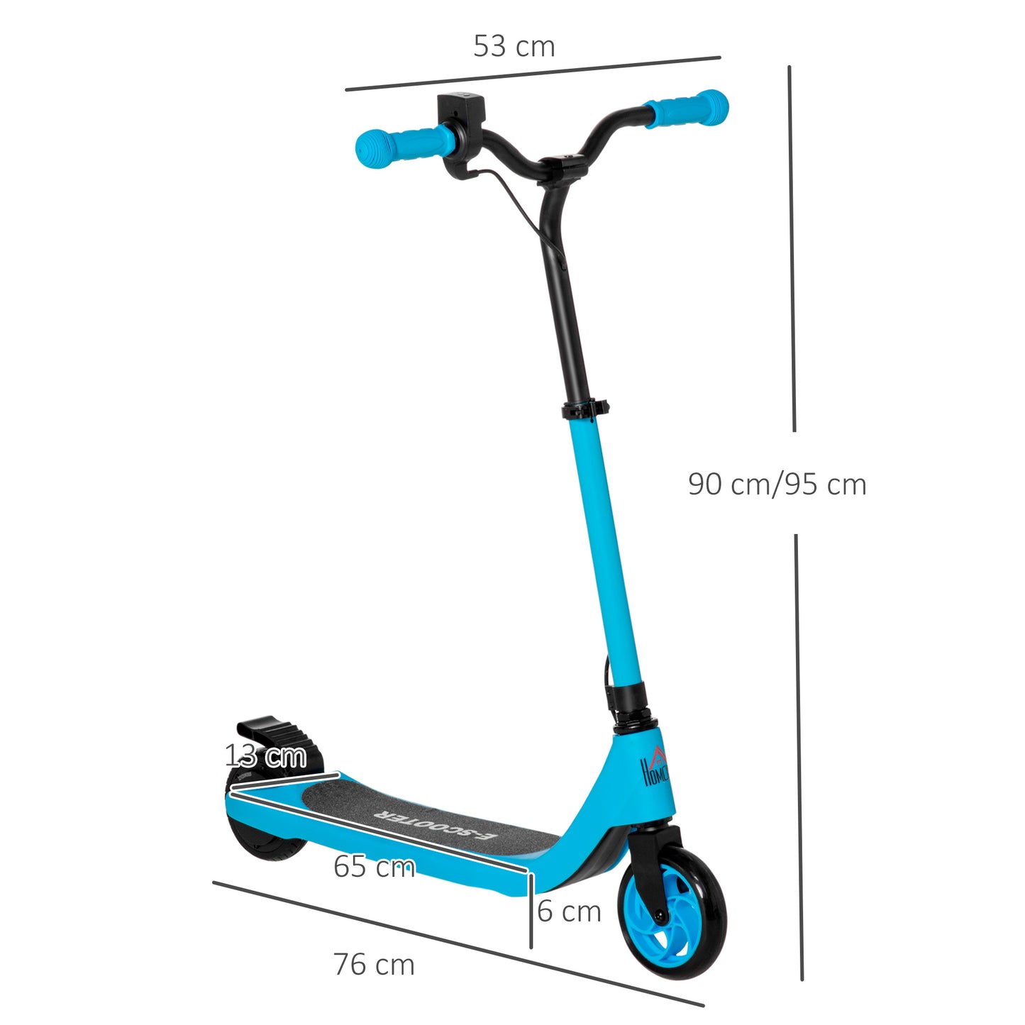 Childrens Electric Scooter, Blue, 120W Motor E-Scooter w/ Battery Display, Adjustable Height, Rear Brake for Ages 6+ Years