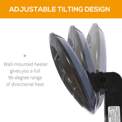 Wall Mounted Electric Infrared Patio Heater Garden Heater Warmer Aluminium 3 Power Setting 2kW Outdoor & Indoor