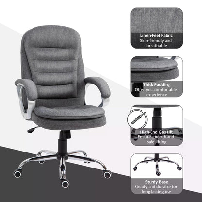 Office Chair Rock 360° Rolling Lumbar Support Adjustable Height Work Wheels Chair Computer Chair Home Office Ergonomic -Grey