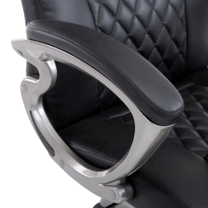 Homcom Black Leather Desk Chair, w/ Rocking Function, Adjustable Height