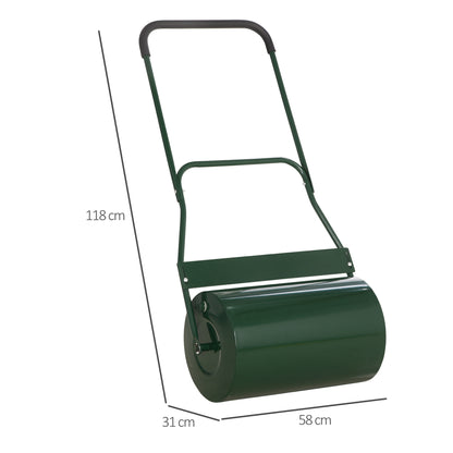 Steel Lawn Grass Roller 50L×32 cm-Green