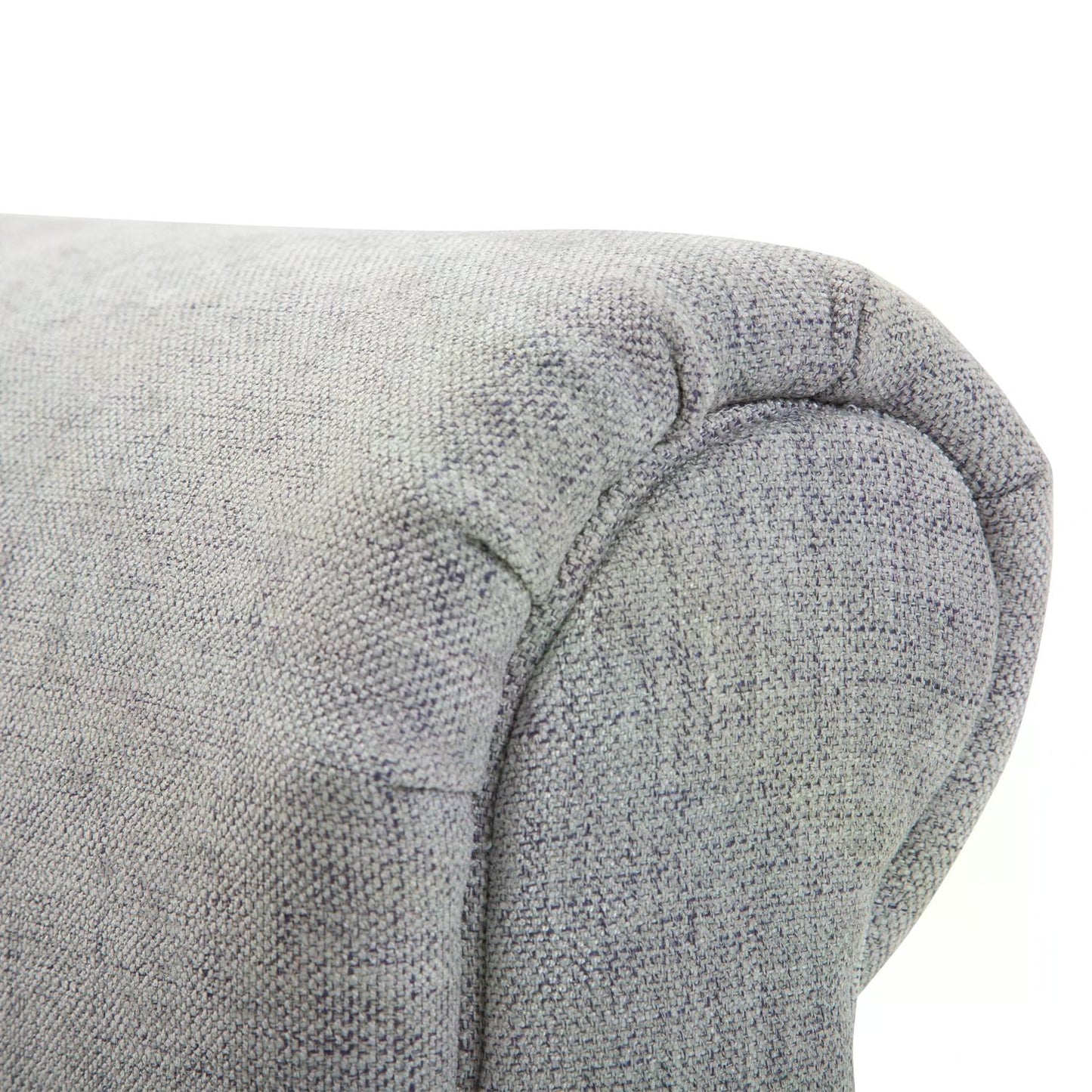 End of Bed Seating, Wooden Leg Linen Fabric Cover Grey