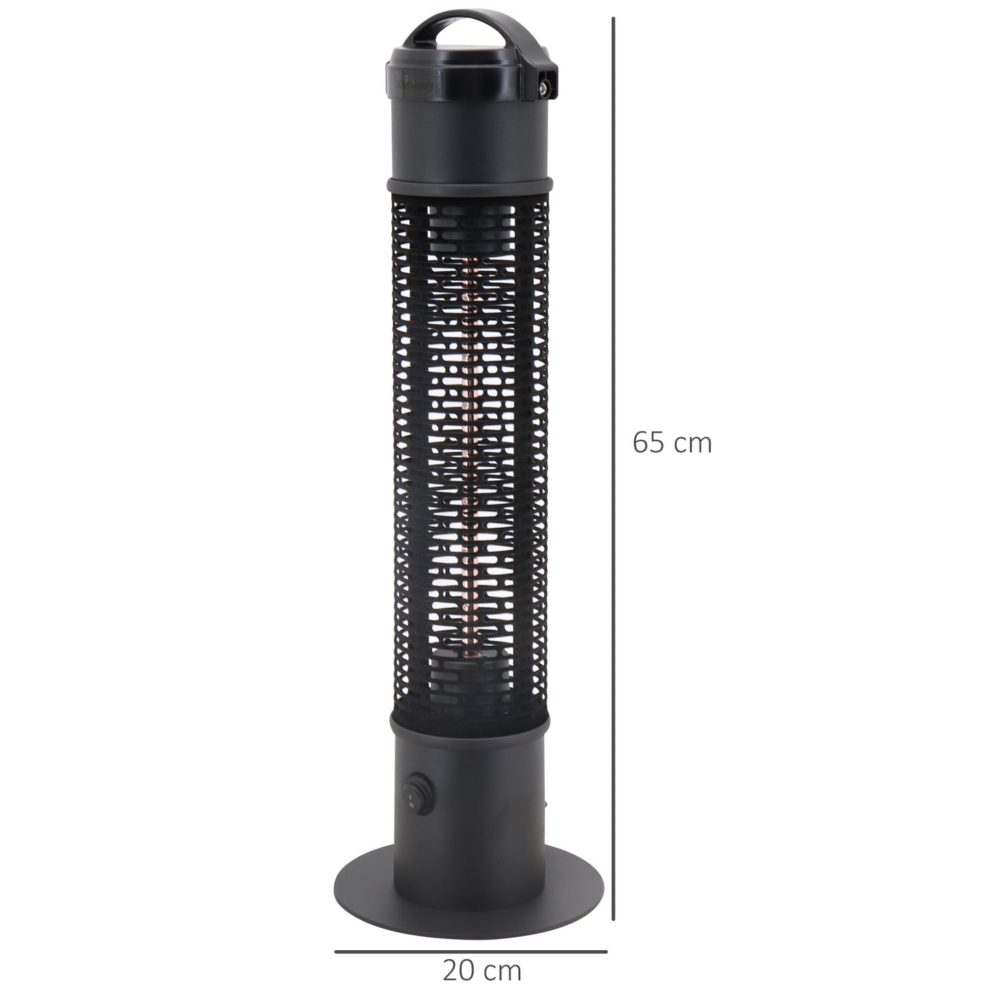 Table Top Patio Tower Heater, 1.2kW Infrared Outdoor Electric Heater w/ IP54 Rated Weather Resistance, Tip Over Safety Switch