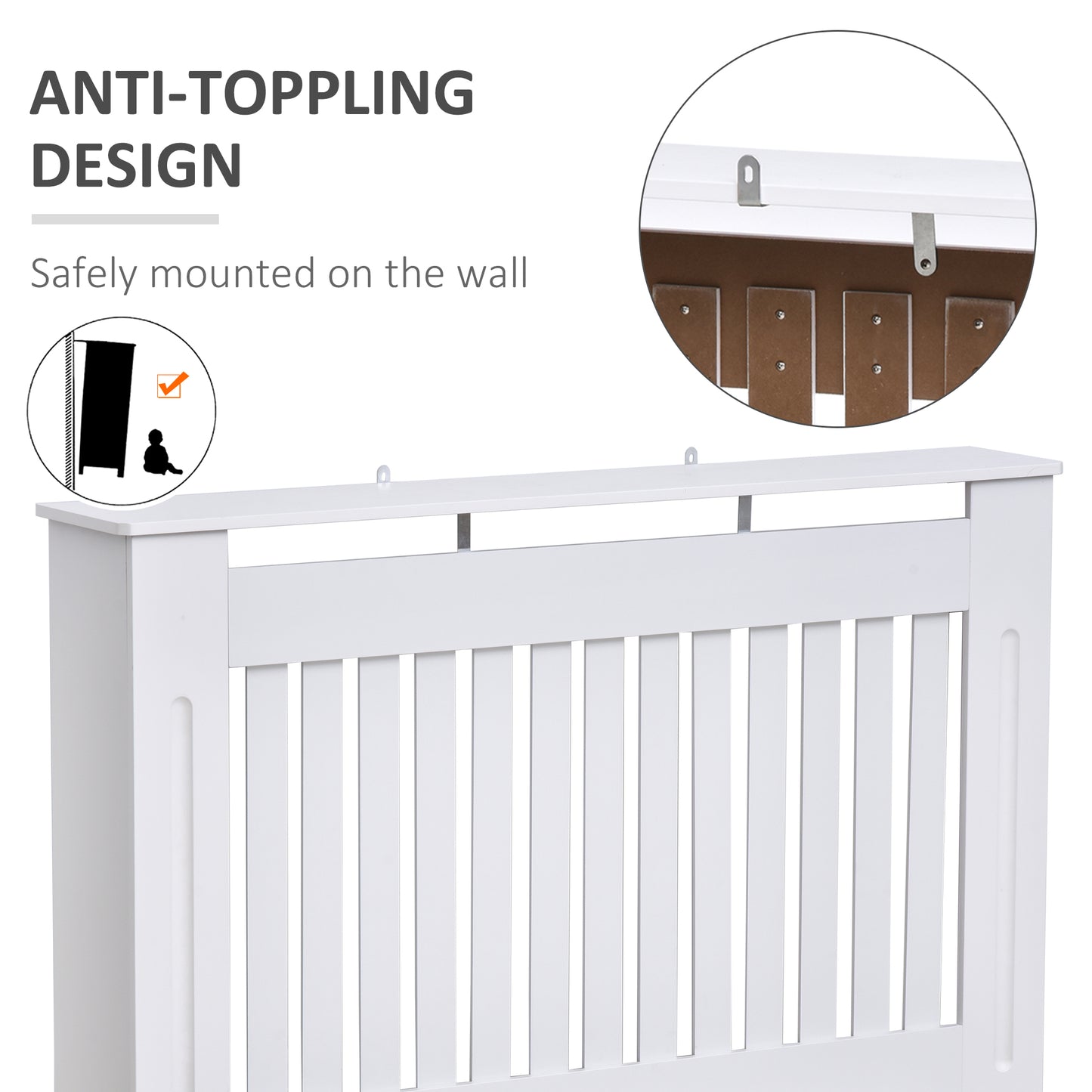 (112 x 81 x 19 cm) MDF Radiator Cover-White