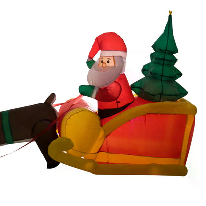 Inflatable Self-inflating Santa Sleigh Reindeer Christmas