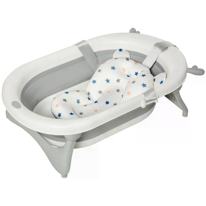 Foldable Bath Tub, for Baby, Ergonomic w/Temperature-Induced Water Plug Non-Slip Support Leg Portable for 0-3 Years,white