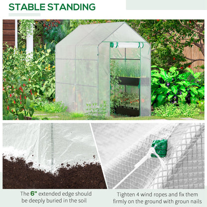 Walk in Garden house w/ Shelves Polytunnel Steeple Grow House 186L x 120W 190Hcm