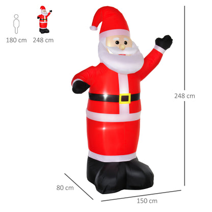 Inflatable 2.4m  Santa Claus Xmas Decoration W/LED lights Polyester Fabric-Multicolour