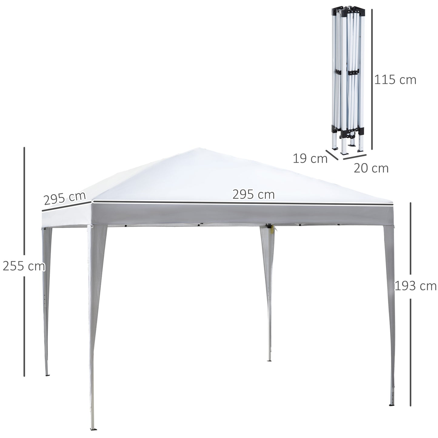 3 x 3m Pop Up Gazebo-White