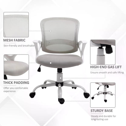 Mesh Office Chair Swivel Desk Task Computer Chair With  Lumbar Back Support, Adjustable Height, Arm For Home, Grey