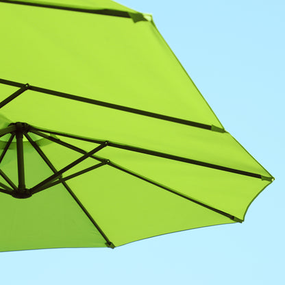 4.6m Garden Parasol Double-Sided Sun Umbrella Patio Market Shelter Canopy Shade Outdoor Green NO BASE Double-sided Crank