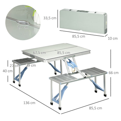 Aluminum Portable Picnic Table Chair Set